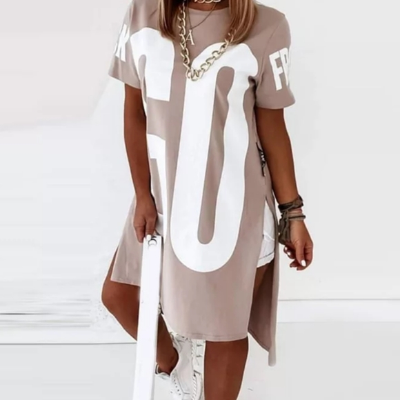 Varsity style Dress T-shirt - Picture 1 of 2